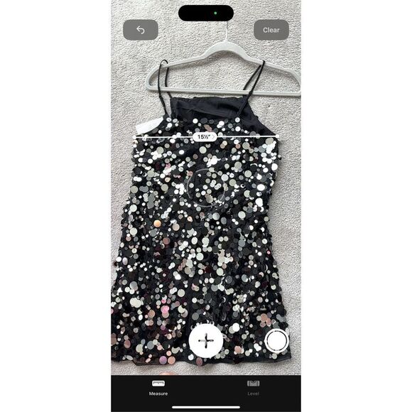 NWT ASOS Embellished Cami Mini Dress in Black Disc Sequin, Sz 6, $130 - Picture 7 of 7